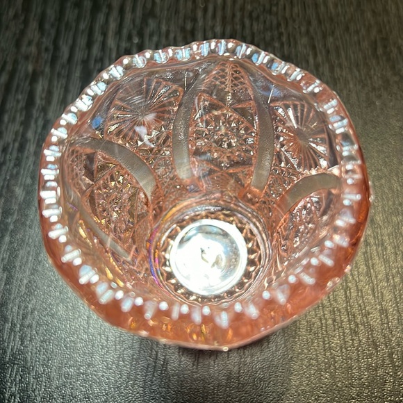 Vintage Imperial Glass Octagon Pink Carnival Glass Toothpick Holder - Picture 4 of 9